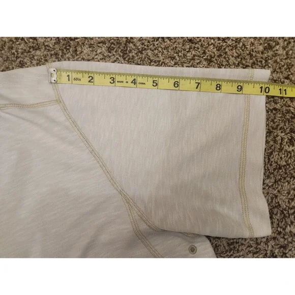Tommy Bahama Mens XL Cream Slub T-Shirt Tencel Blend Short Sleeve Crew Neck - Picture 7 of 8